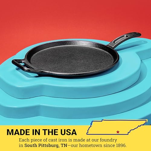 Cast Iron Griddle - 12 Inch Pre-Seasoned Nonstick Flat Top for Cooking - Lodge Bold