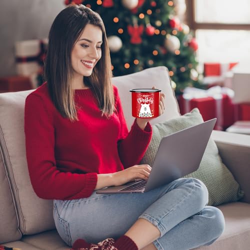 12 Pack Christmas Enamel Coffee Mugs Set - Holiday Holiday Gift