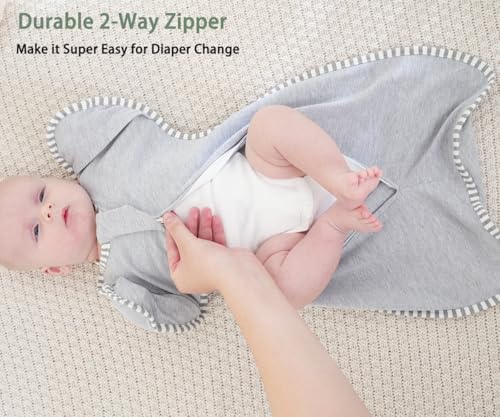 Roksuma Baby Swaddle 0-3 Months with Arms Up Transition Sleep Sack 2-Pack, Cotton, Small