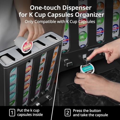 Coffee Pod Dispenser Stand for 28 K Cups - Black Vending-Style Organizer