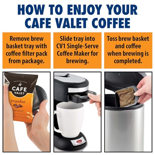 Cafe Valet Regular Dark Roast Coffee Pack - 84 Single-Serve Packets (Variation of THIS listing)