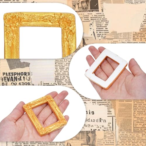 Marrywindix 14 Pcs Vintage Mini Picture Frames Set — European Gold Resin Craft & Display Frames