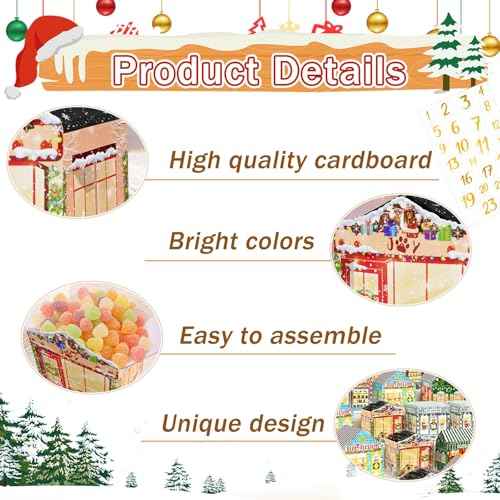 Empty Advent Calendars to Fill, DIY Christmas Store Themed Fillable Advent Calendar Boxes 24 Days Christmas Countdown Calendar for Kids Adults 2025 Calendars Gift Boxes