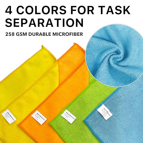 12x16 Microfiber Cleaning Cloths 150 Pack - Multi-Color, Scratch-Free & Absorbent