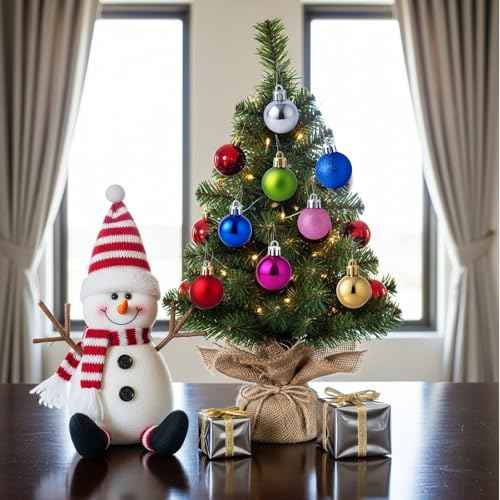 24 Pack Mini Shatterproof Christmas Balls - Small Hanging Ornaments for Trees Christmas Party Decorations, 1.2 Inch (Gold)