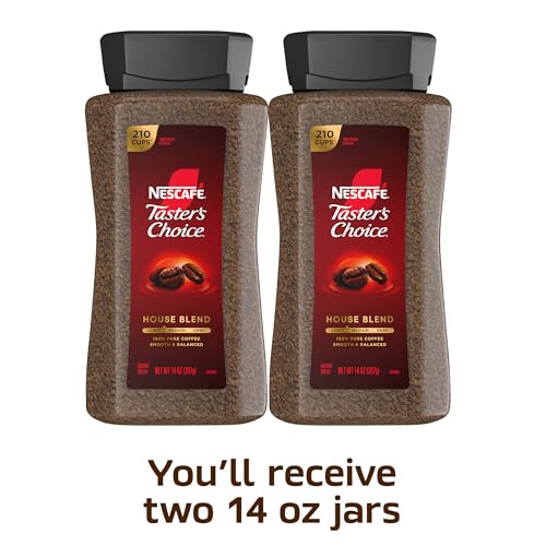Instant Coffee House Blend 2 Jars 14 oz - Smooth, Full-Bodied Flavor