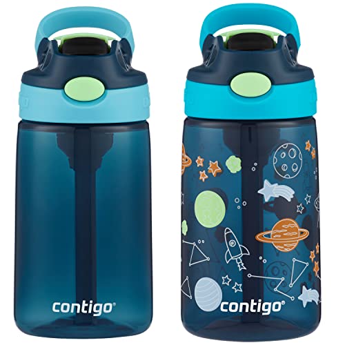 Contigo Kids Water Bottle 14oz with Redesigned AUTOSPOUT Straw 2 Pack - Blueberry & Cosmos