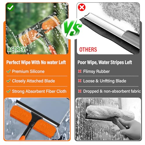 ACTREY 30FT Window Cleaning Kit with 10.65in Squeegee & 24FT Extension Pole