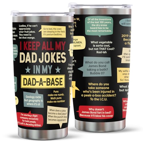 Christmas Gifts for Dad Men£ºDad Joke 20oz Tumbler Birthday Gifts for Dad Men Adults Grandpa Husband Stepfather Present Decorations on Fathers Day Christmas Thankgiving