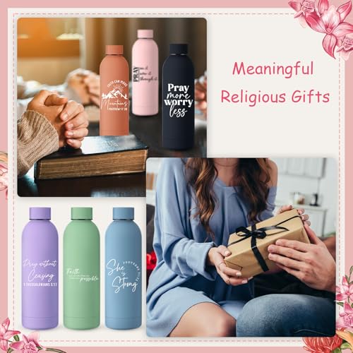 Christian Water Bottles 17oz Multicolor Set of 10 - Inspirational Stainless Steel Drinkware for Gifts