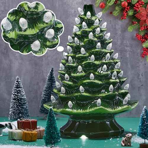 Boao 120 Pcs Ceramic Christmas Tree Replacement Lights Clear Plastic Flame Peg Bulbs Accessories for Ceramic Christmas Trees and DIY Projects (Clear,Small)