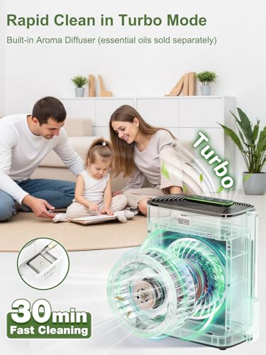 Air Purifier for Large Rooms Up to 1147 sq ft 1 Hour - KNKA APH3000, White