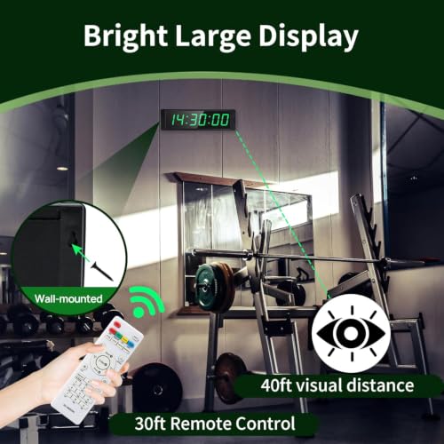 Plug-in Digital Gym Timer Clock with Stand, Large LED Countdown & Stopwatch for Home Fitness