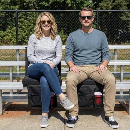 SPORT BEATS Stadium Folding Seat with Back Support - Large Black
