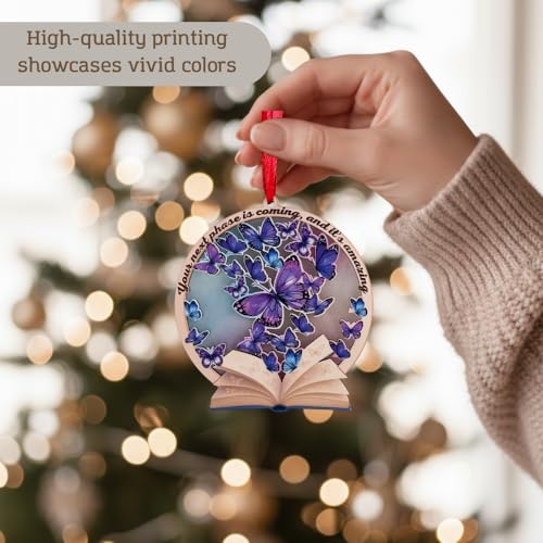 Butterfly Ornament (Variation: Butterfly Ornament) - 2D Purple Wood & Acrylic Christmas Decor for Tree