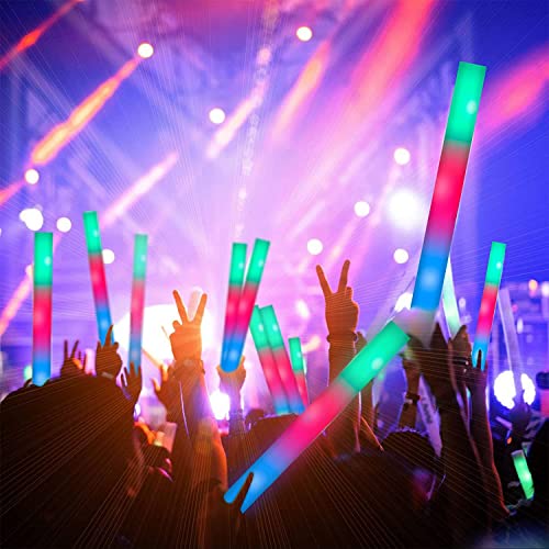 100PCS LED Foam Light Up Sticks for Parties, Raves, Weddings & Camping