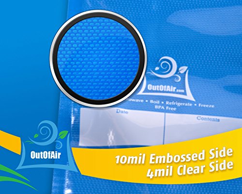 100 Quart Size Vacuum Sealer Bags - 8x12 Inches, Thick BPA-Free Food Storage