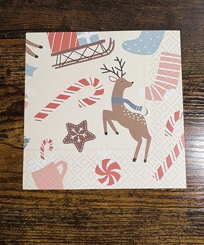 IHR Dancing Deer Gingerbread 5" x 5" 3-Ply Cocktail Napkins, 20-Count