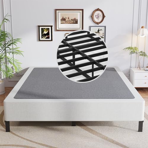 Queen Box Spring 9 Inch Heavy Duty Metal Support Frame Noise-Free Easy Assembly