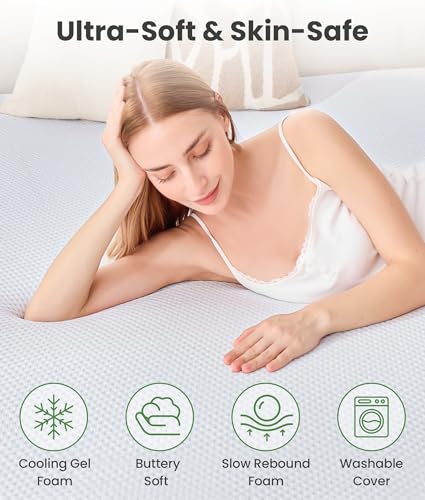Twin XL Memory Foam Mattress Topper 2 Inch with Breathable Bamboo Cover - Pressure Relief, Non-Slip, Machine Washable