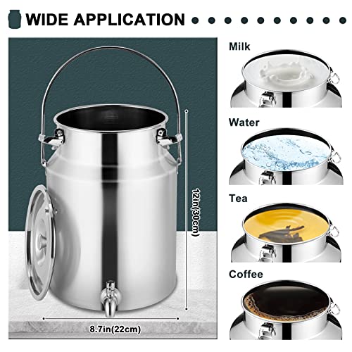 304 Stainless Steel Beverage Dispenser with Spigot - 2.6 Gallon Milk & Drink Can