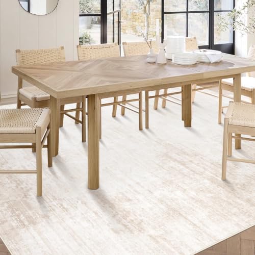 Washable 6x9 Modern Abstract Area Rug Beige Non Slip Indoor Carpet for Living Room
