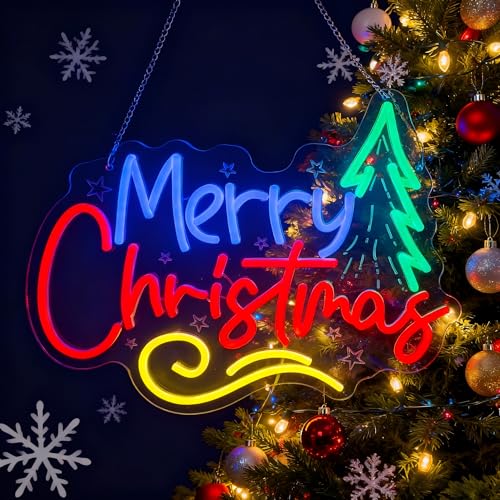 GleamNeon Green Christmas Neon Sign - Indoor LED Decor, USB Powered