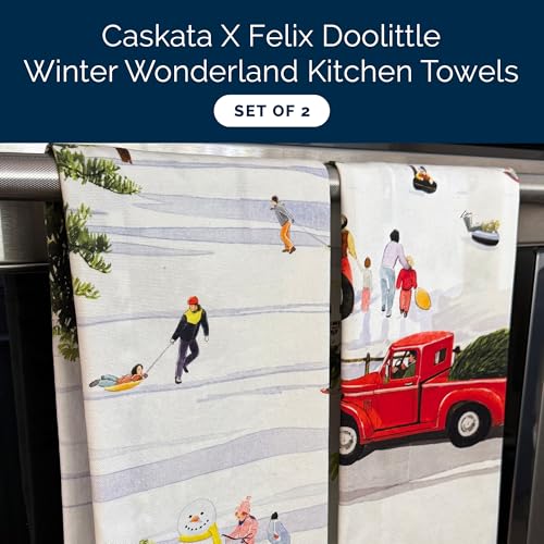 X Felix Doolittle Winter Wonderland Kitchen Towels, Set of 2 | 100%