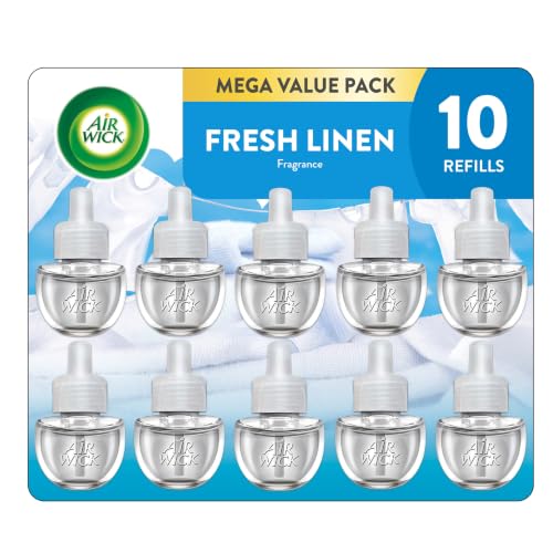 Air Wick Plug-In Refills with Essential Oils - Fresh Linen, 10 Pack (Includes 10 Count Pack of 10)