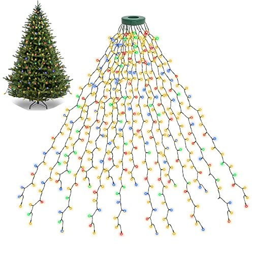 BOLWEO 592 LED Christmas Tree Lights Kit, 16 x 9.8ft Multicolor with 8 Modes, Indoor/Outdoor UL
