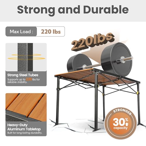 Join Nature 46.4-Inch Large Foldable Camping Table for 2-6 People - Heavy Duty Outdoor Table