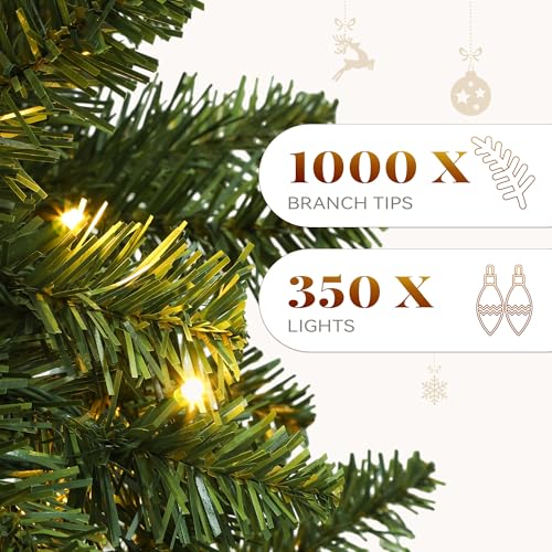 7.5FT Prelit Green Fraser Fir Pencil Christmas Tree with Remote - Slim Design