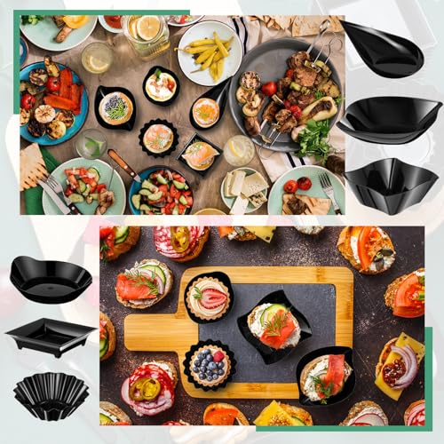 Tessco for You 1200 Pcs Disposable Mini Appetizer Plates Set - Black
