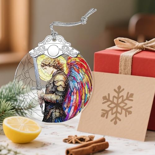 Archangel Michael Stained Glass Ornament – Style 1-michael | Christmas Tree Decoration
