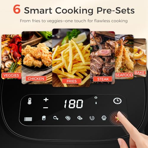 OSTBA 4.5QT Air Fryer with LED Touch Screen & 6 Presets - Compact Oil-Free Cooking