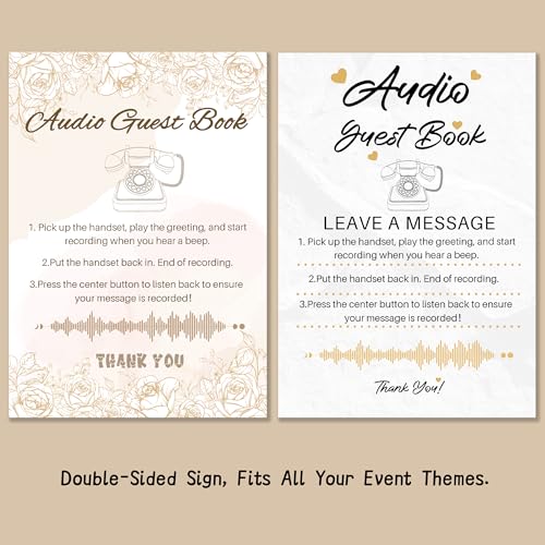 Audio Guest Book Wedding Phone White S with One-Touch Playback & Adjustable Volume - FiayaCom