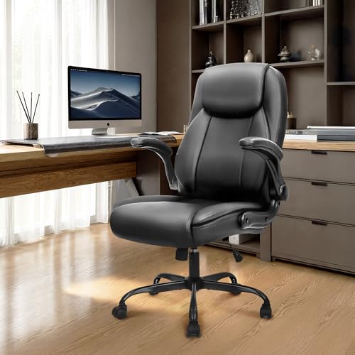 NEO CHAIR Black High Back Office Desk Chair with Flip-up Armrests