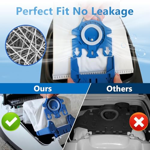 Blue & White 10 Pack Vacuum Cleaner Dust Bags for Miele GN Series with Filters
