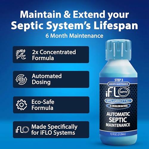 iFLO Smart Septic Tank Treatment & Maintenance Kit - 72oz, 6-Month Automatic System