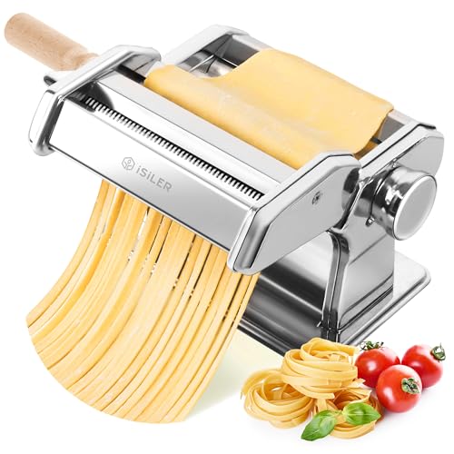3-in-1 Pasta Maker with Adjustable Thickness & Cutters - Durable Dough Roller Kit