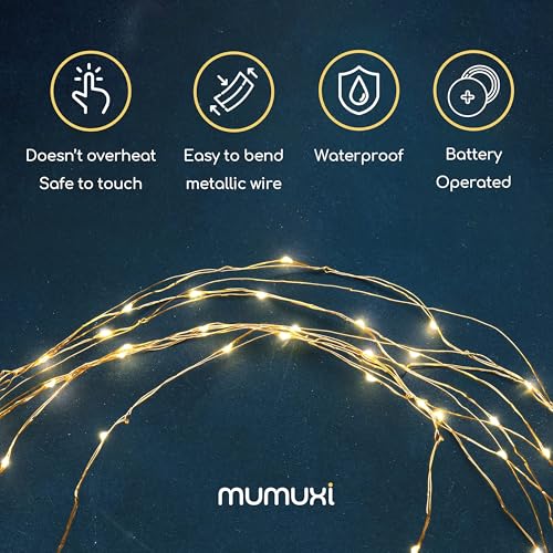 MUMUXI 12 Pack 7.2ft Fairy Lights Battery Operated String Lights, 20 Mini LEDs for Centerpiece Table Decorations, Wedding Party Bedroom Mason Jar Christmas Decor, Warm White