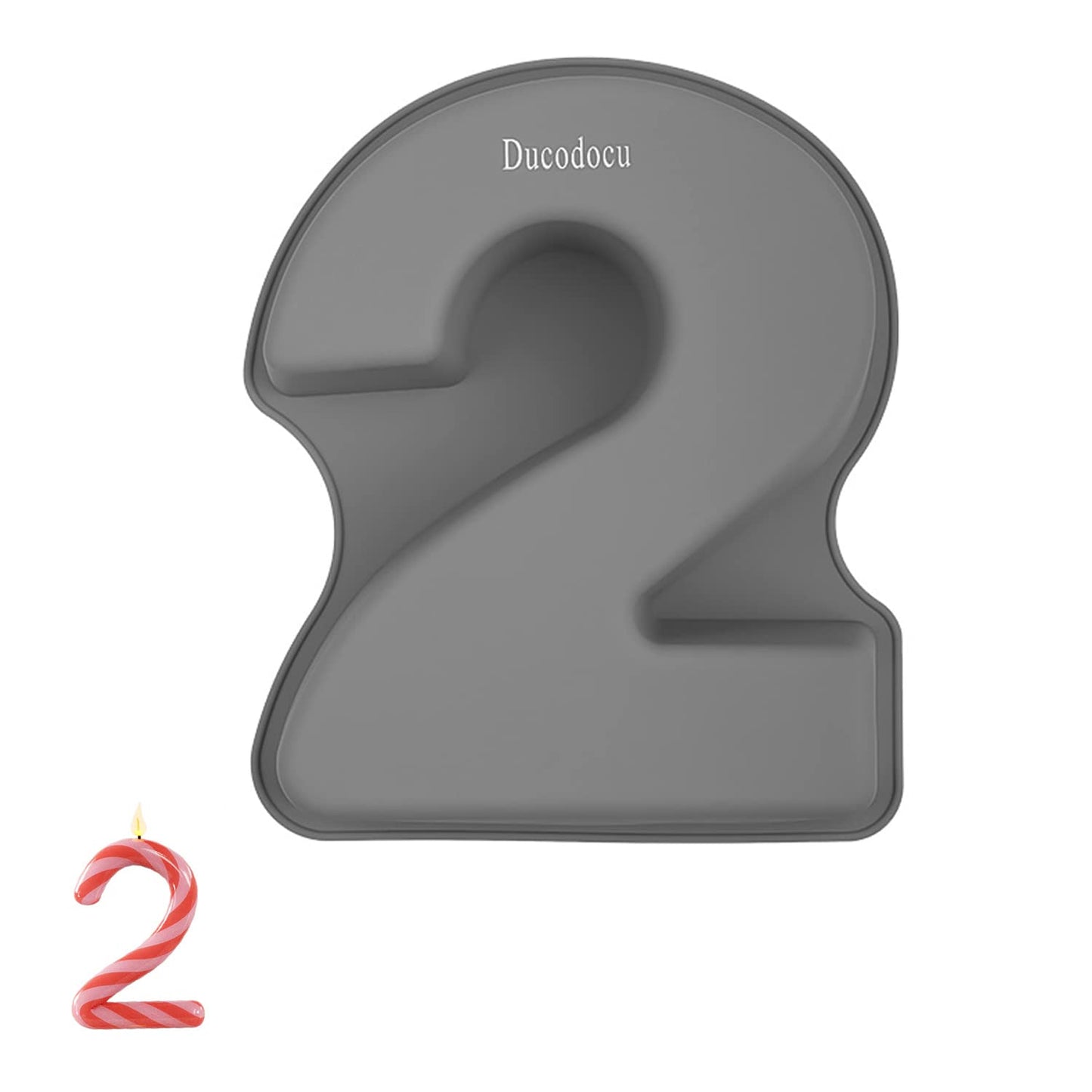 Ducodocu Silicone Cake Pans 3D Large Number Cake Mould Novelty Cake Tins DIY Baking Mold for Birthday Wedding Anniversary 10 inch Number of 2