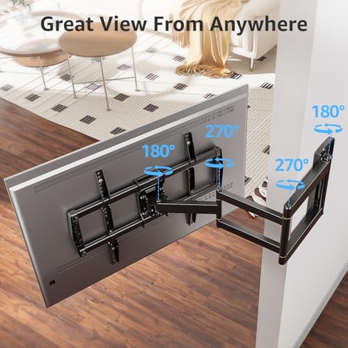 Indoor Full Motion TV Wall Mount with 30-Inch Extension for 42-75 Inch TVs - Corner Articulating Bracket