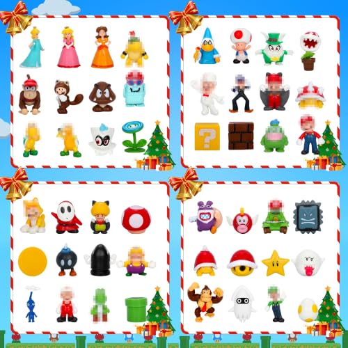 Daughe 48-Piece Christmas Advent Calendar with Action Figures, Holiday Countdown Toy Set for Kids & Collectors