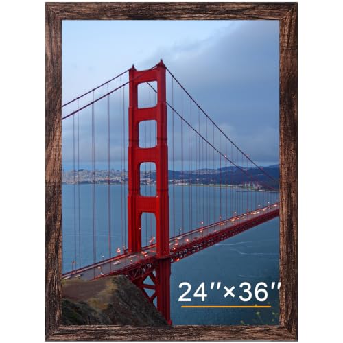 24x36 Inch Poster Frame Wall Display - Brown Engineered Wood, 1 Pack (Variation: Brown / 24x36)