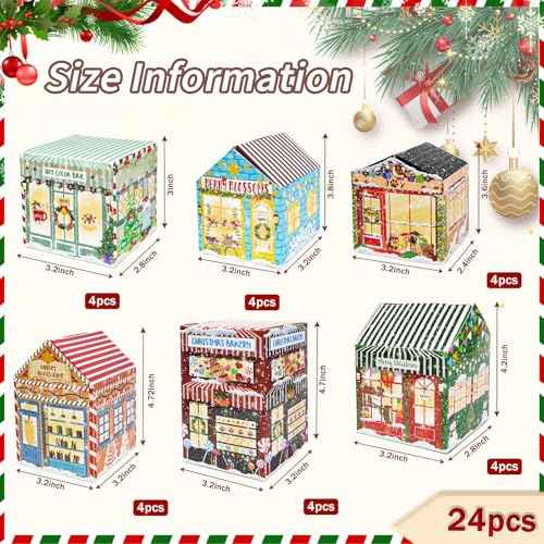 Empty Advent Calendars to Fill, DIY Christmas Store Themed Fillable Advent Calendar Boxes 24 Days Christmas Countdown Calendar for Kids Adults 2025 Calendars Gift Boxes