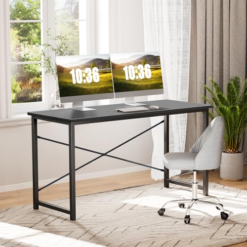 Sweetcrispy 40-Inch Small Computer Desk for Bedroom, Black - Modern Study & Office Table