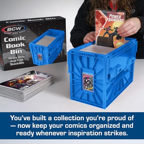 Blue Comic Book Storage Bin - Holds 150 Comics, Single Pack