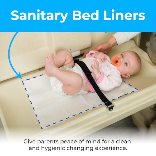 Disposable Baby Changing Station Bed Liners - 3-Ply Biodegradable, Moisture-Resistant, Eco-Friendly, 500 Count