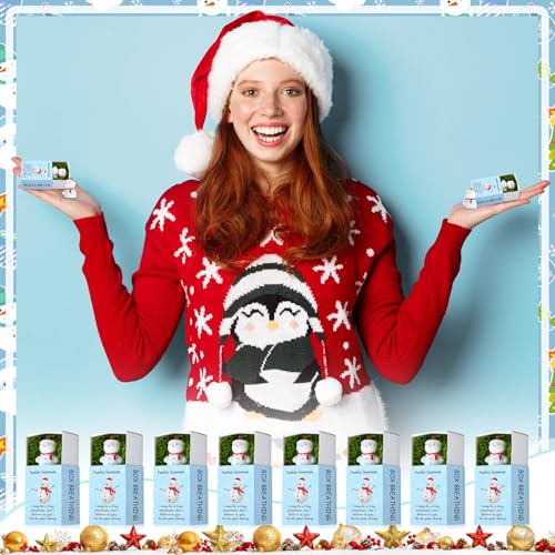 Cinnvoice 50 Sets Snowman Inspirational Gifts with Boxes – Bulk Employee Encouragement